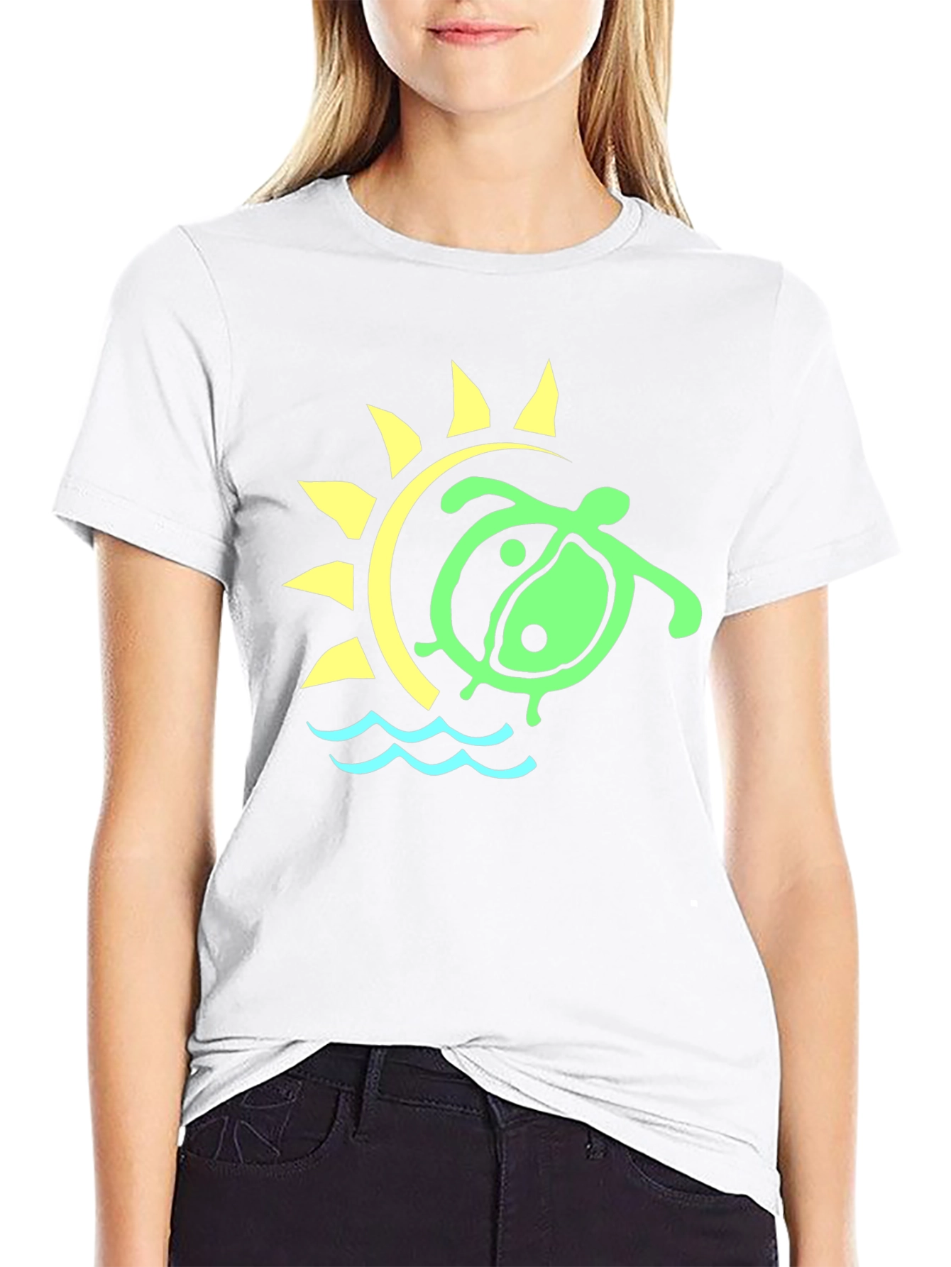 Turtle Sun Graphic Tee - Casual Style