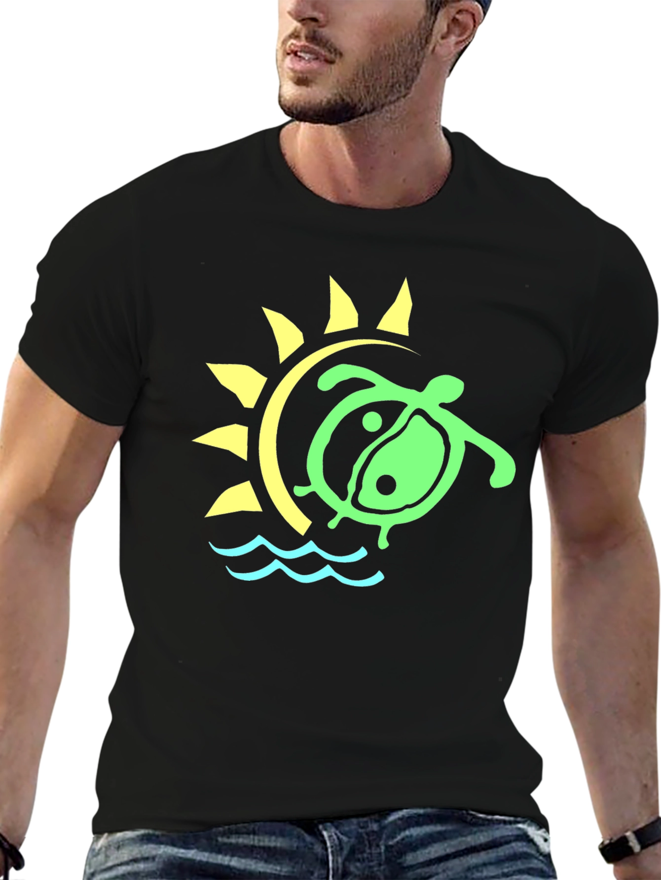 Turtle Sun Graphic Tee - Casual Style