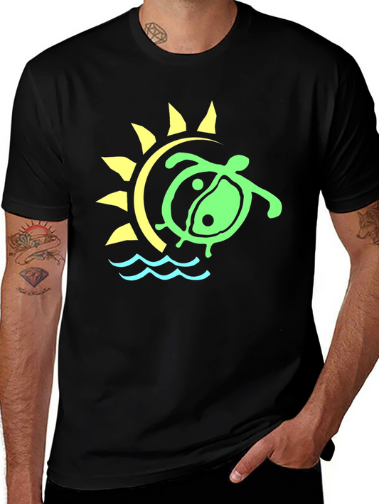 Turtle Sun Graphic Tee - Casual Style