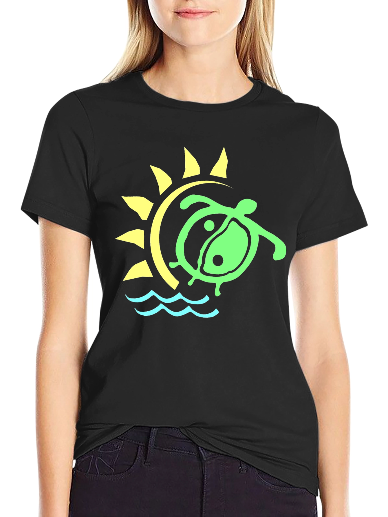 Turtle Sun Graphic Tee - Casual Style