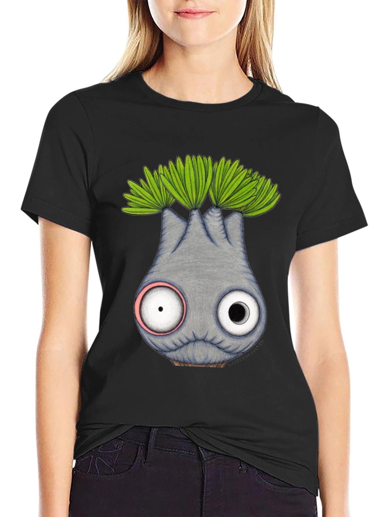 Whimsical Eyeball Plant Creature Graphic Tee