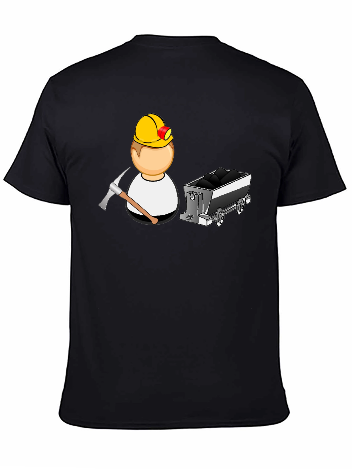 Miner Cartoon Black T-Shirt