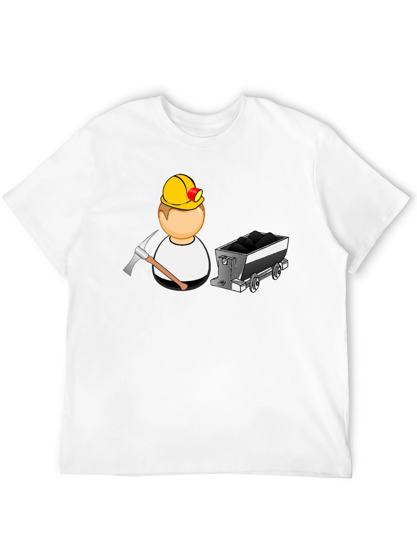 Miner Cartoon Black T-Shirt