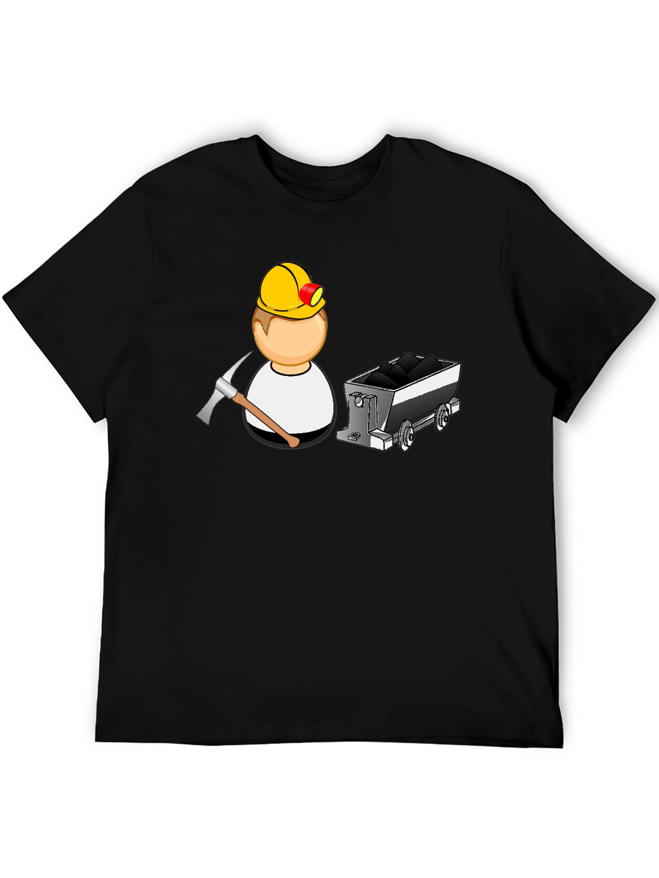 Miner Cartoon Black T-Shirt