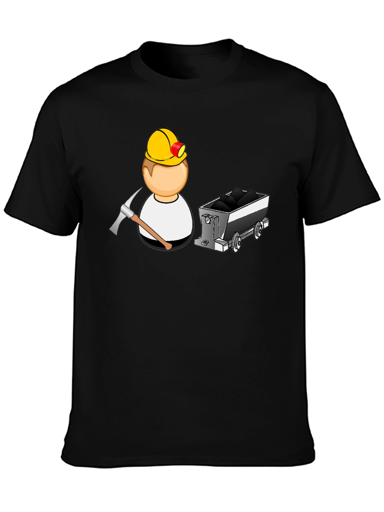 Miner Cartoon Black T-Shirt