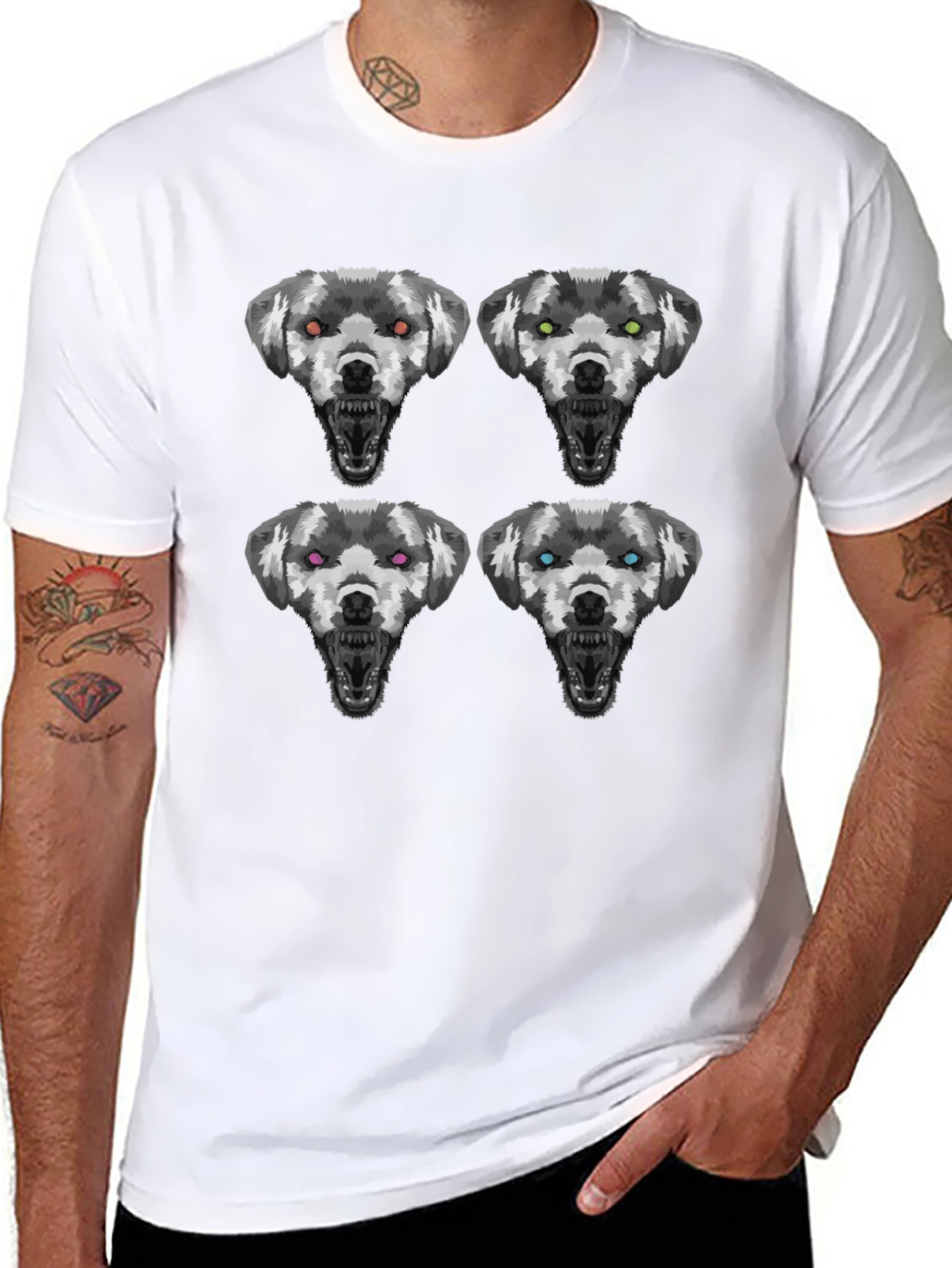 Mens Graphic Tee - Dog Pattern