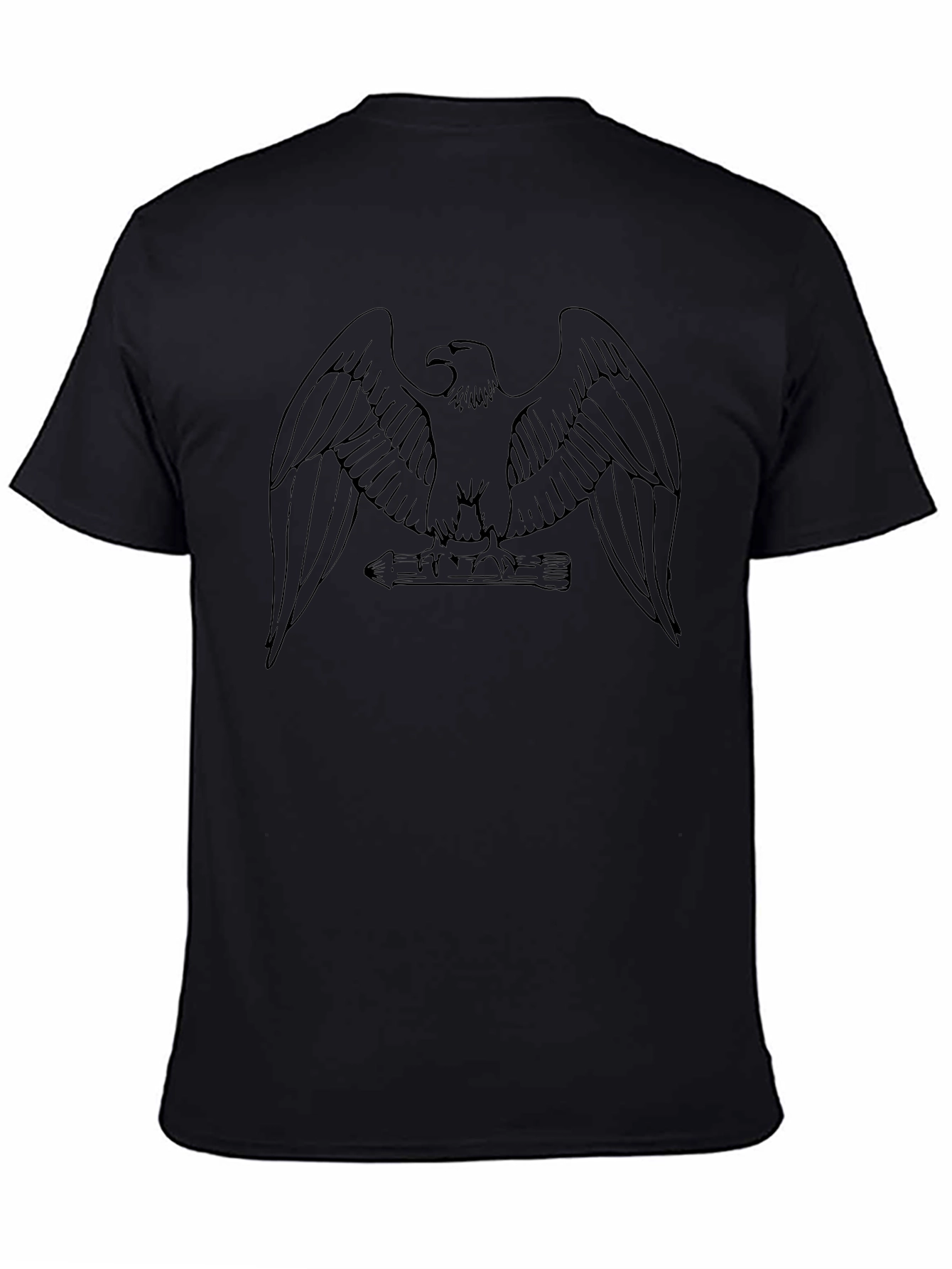 Eagle Graphic Print Black Casual Tee