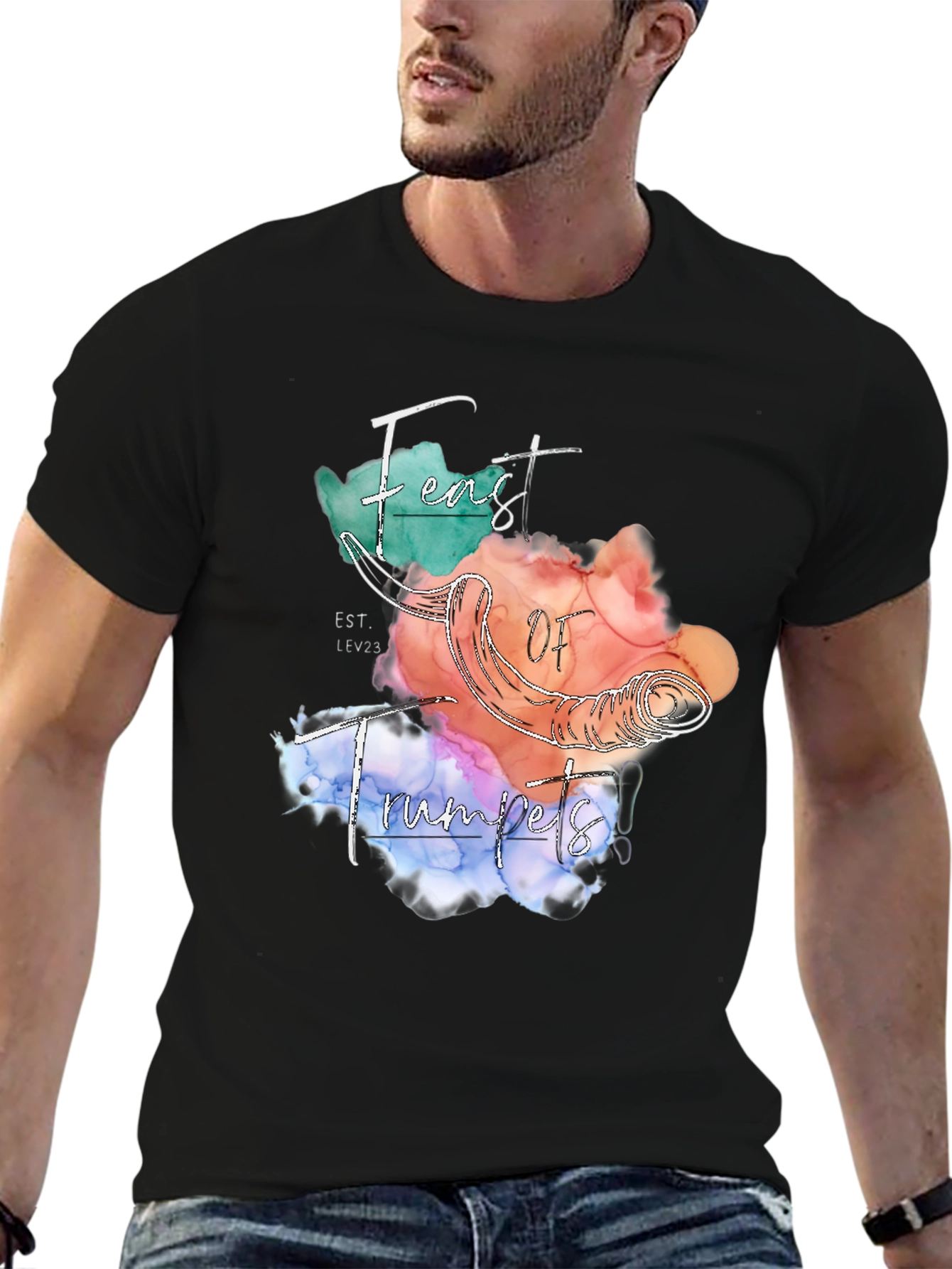 Feast of Trumpets T-Shirt Black Graphic Tee