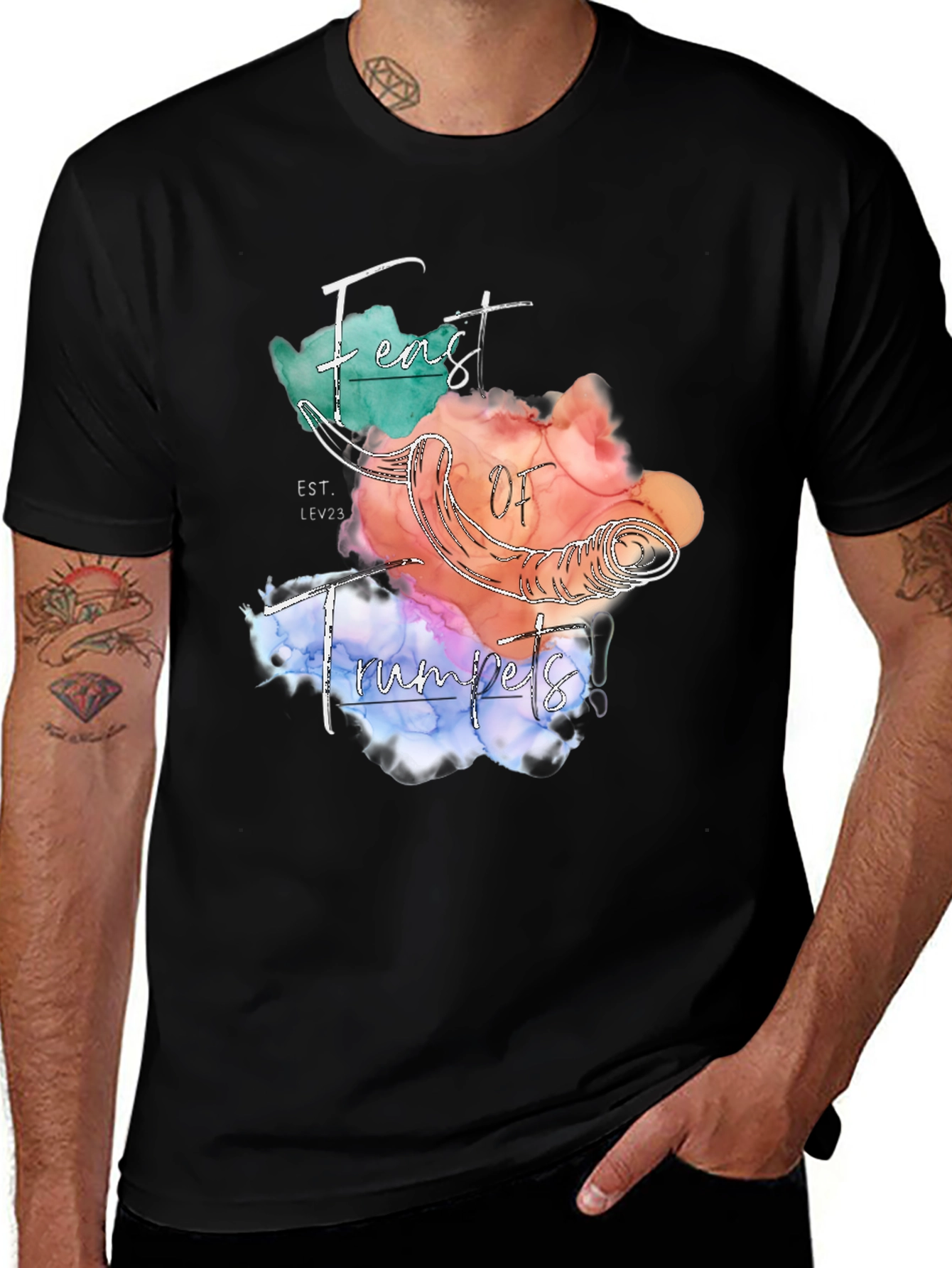 Feast of Trumpets T-Shirt Black Graphic Tee