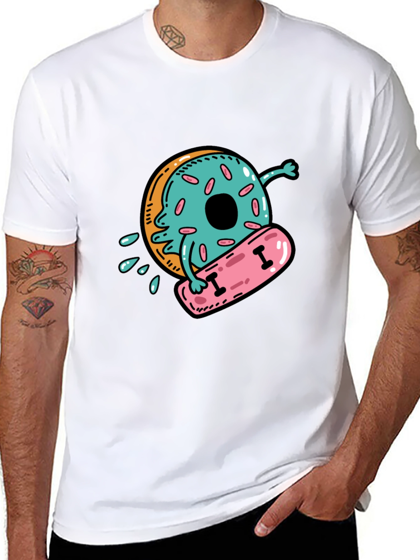 Donut Skateboarder Graphic Tee
