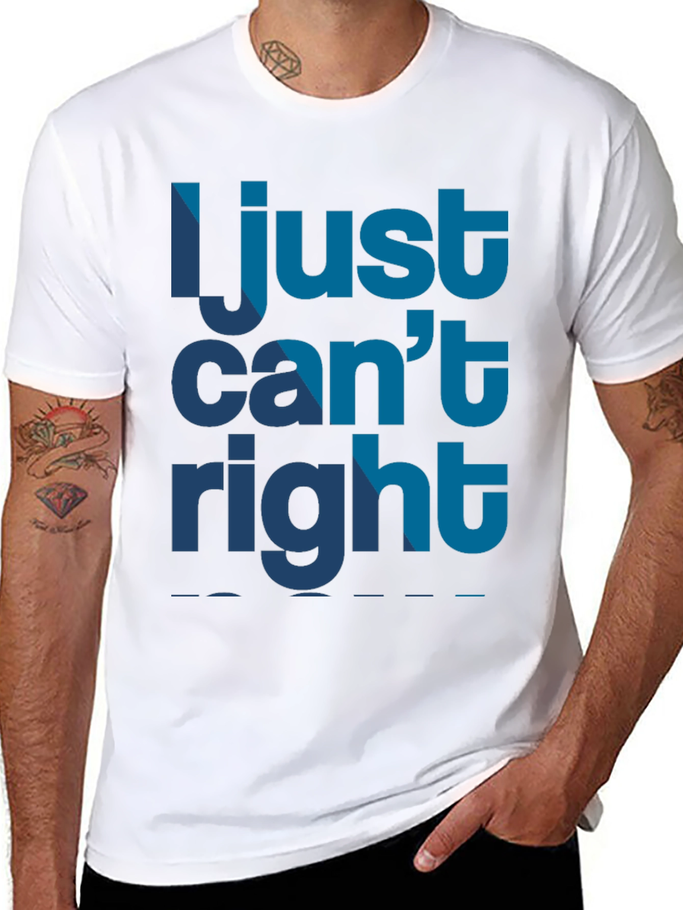 I Just Cant Right Mens Black Graphic T-Shirt