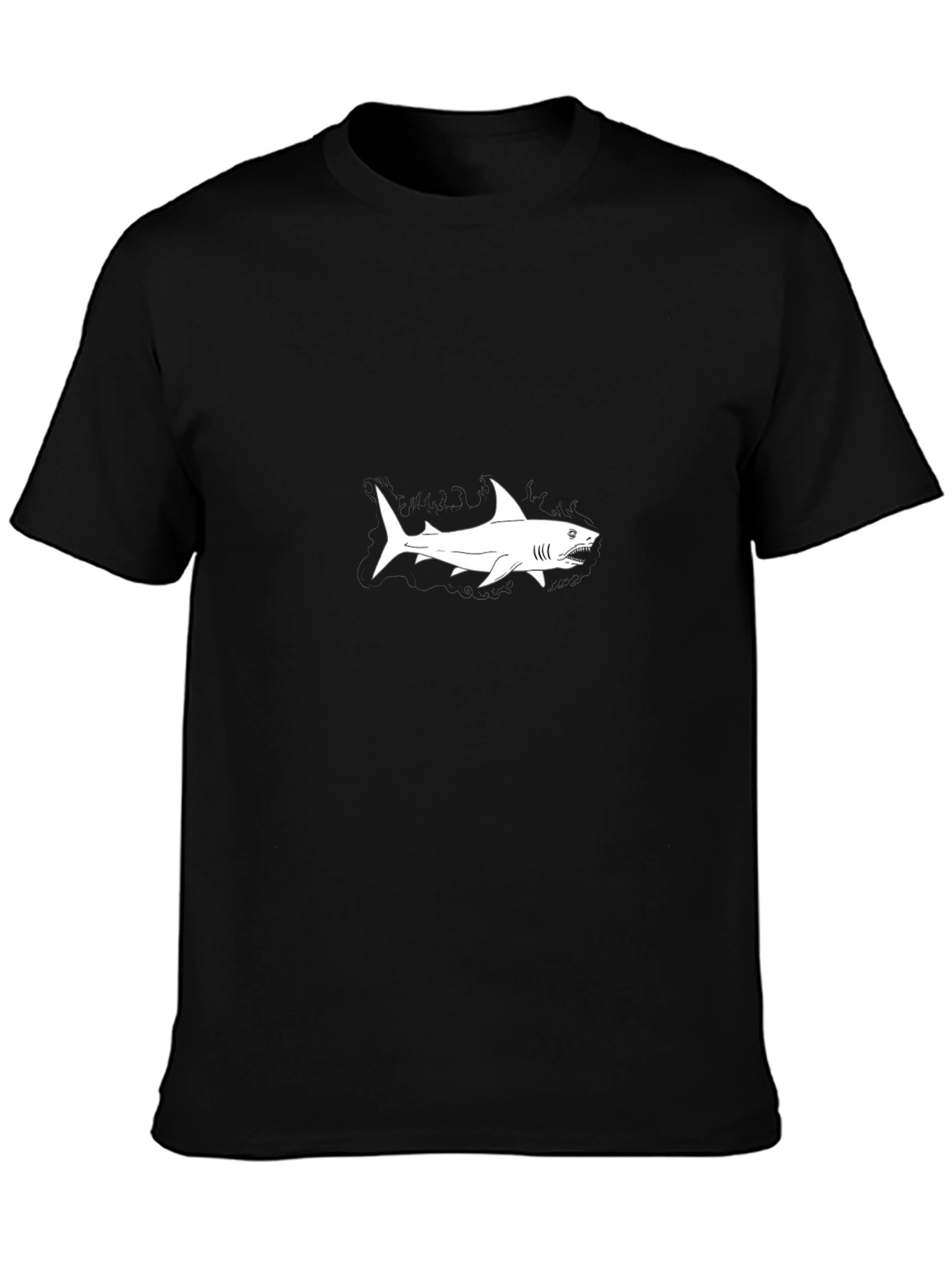 Black T-Shirt with Shark Graphic