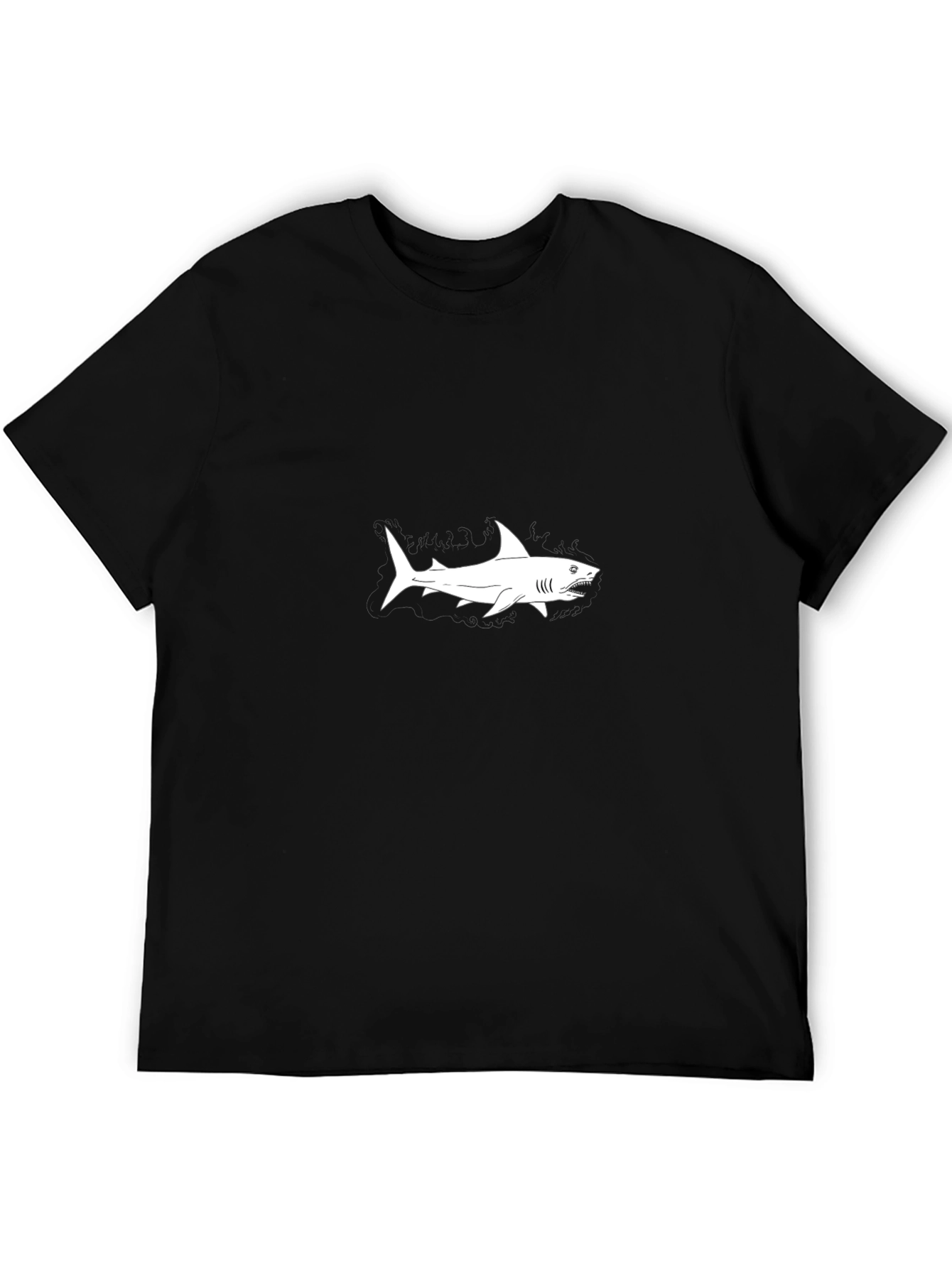 Black T-Shirt with Shark Graphic