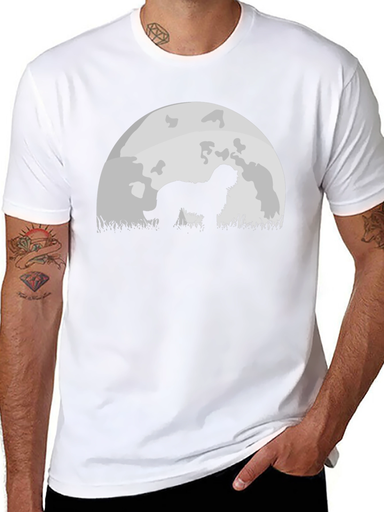 Dog Silhouette Moon Graphic Tee