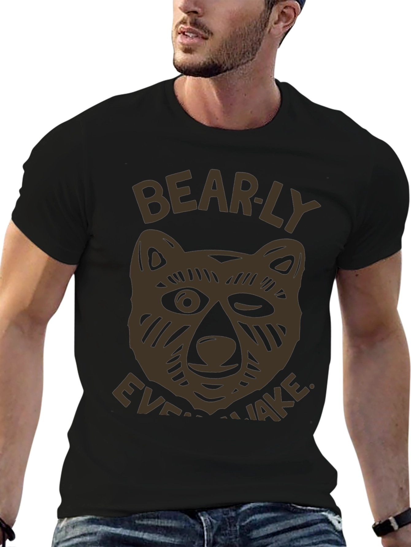 Bearly Awake Graphic T-Shirt - Mens Black Tee