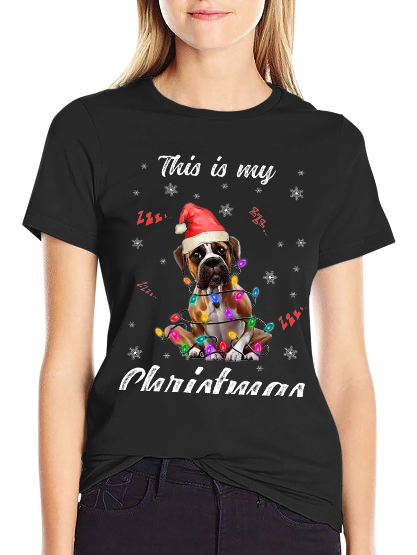 Boxer Dog Christmas T-Shirt