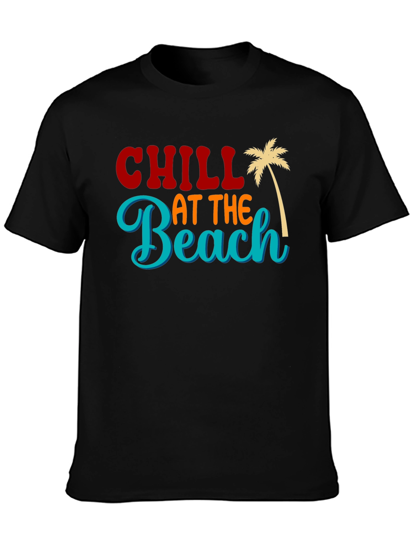 Chill at the Beach Black Graphic Tee