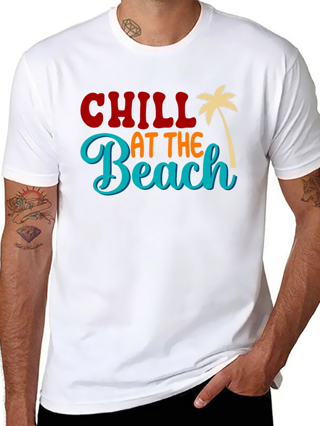 Chill at the Beach Black Graphic Tee