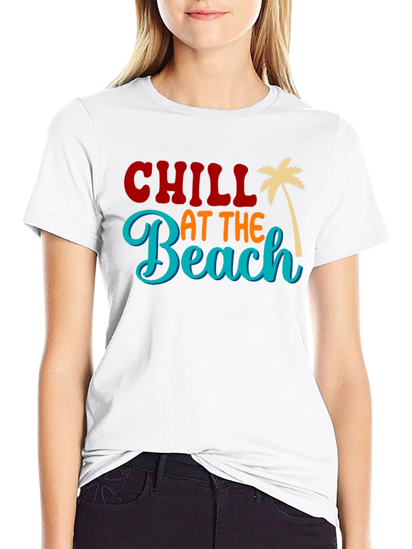 Chill at the Beach Black Graphic Tee