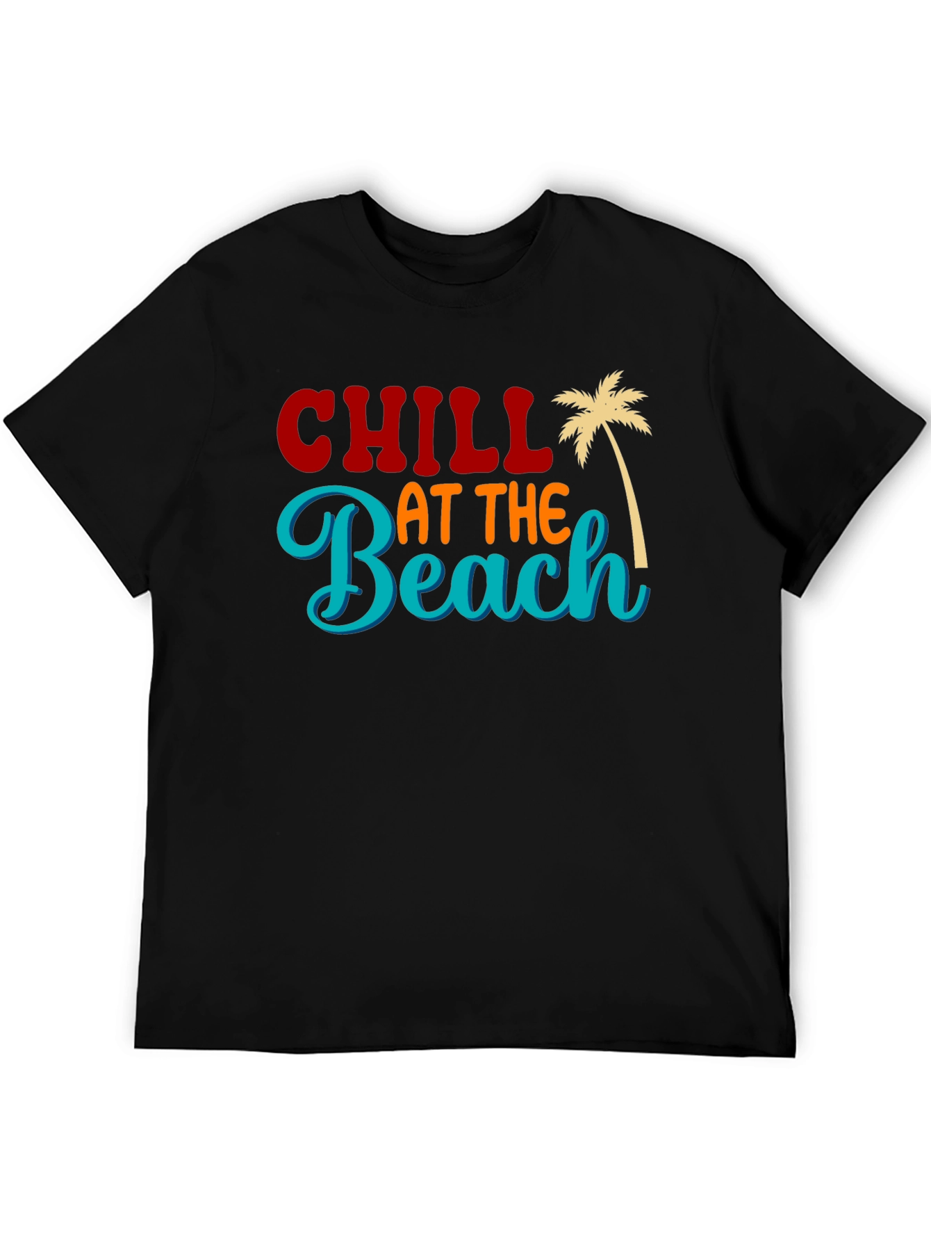 Chill at the Beach Black Graphic Tee