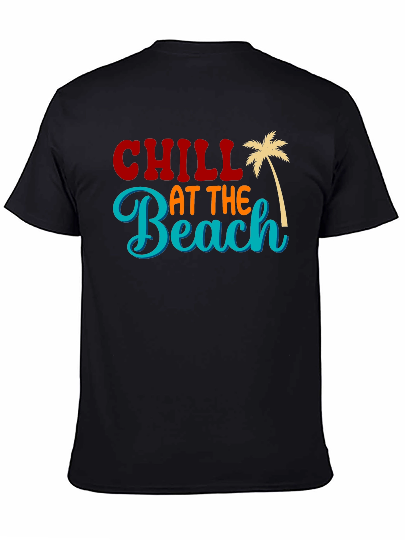 Chill at the Beach Black Graphic Tee