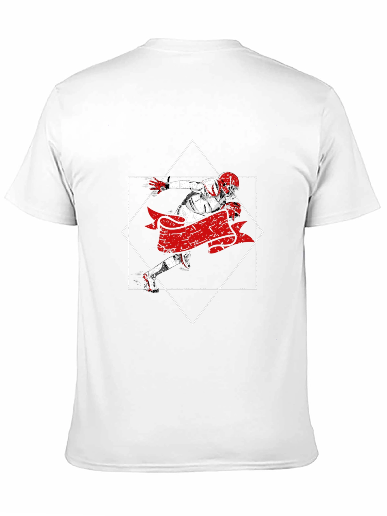 Football Player Graphic Tee - Black Cotton