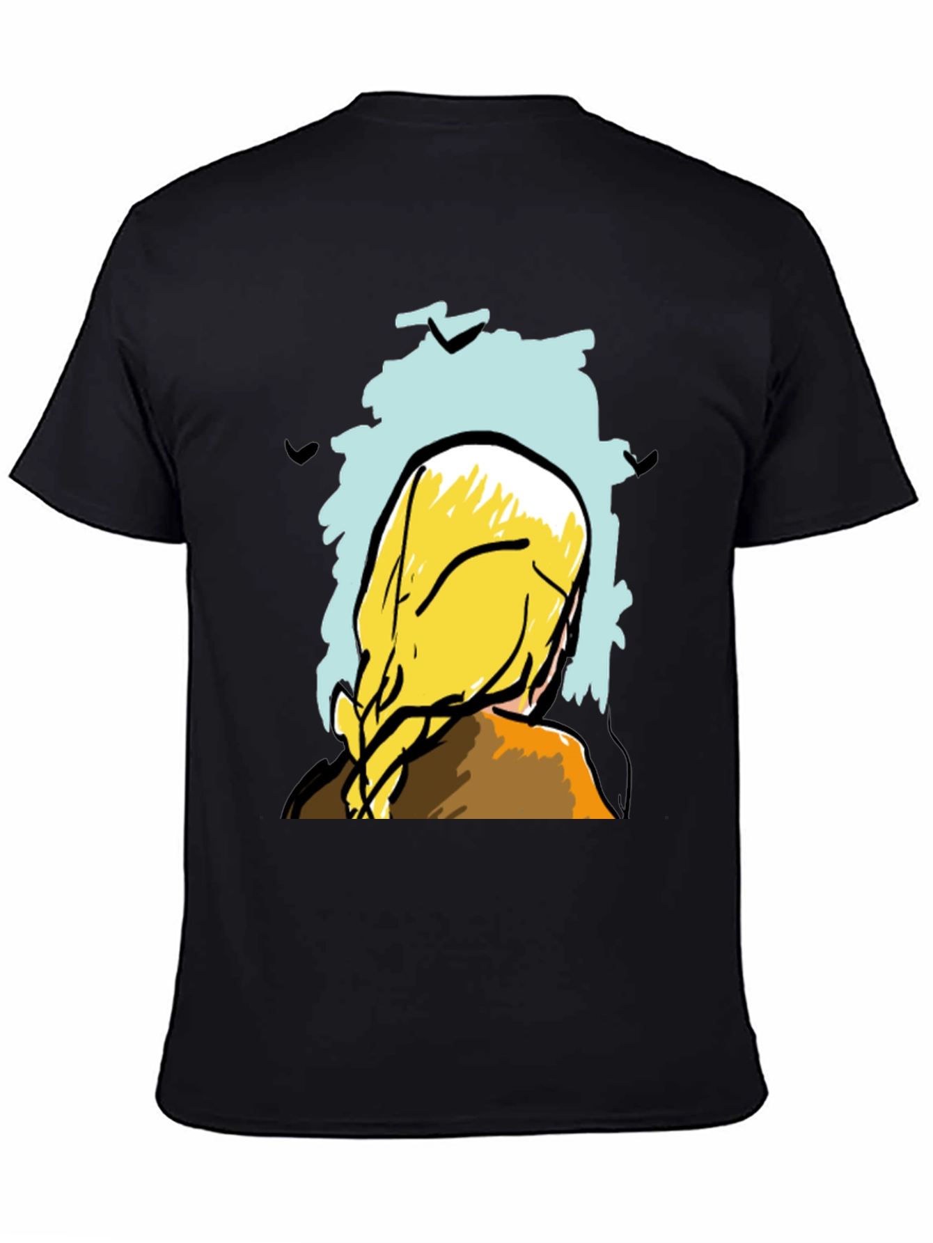Abstract Woman Graphic Tee - Stylish Black T-Shirt