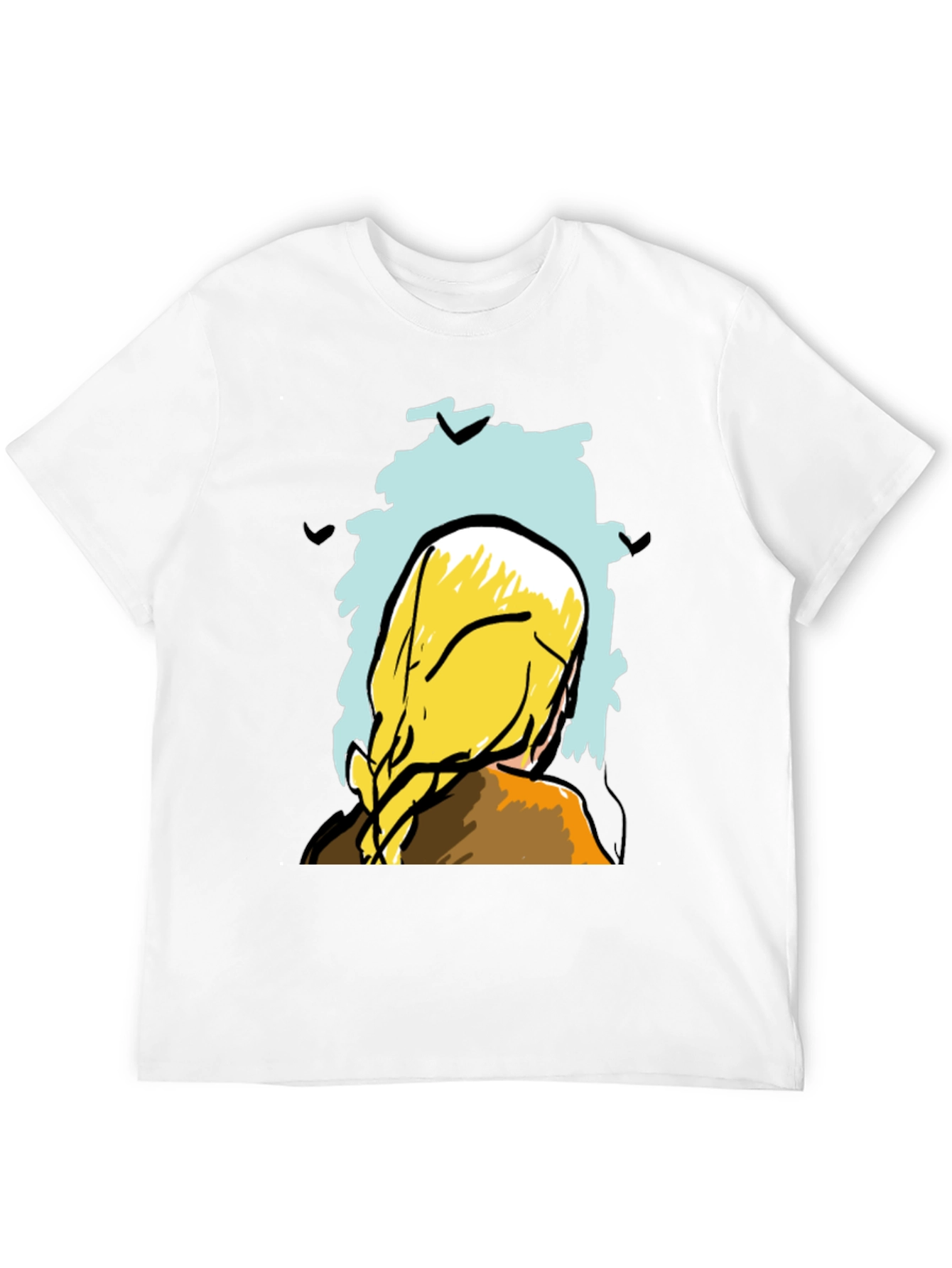 Abstract Woman Graphic Tee - Stylish Black T-Shirt