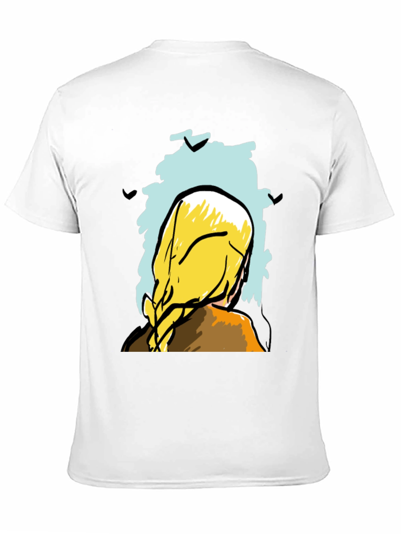 Abstract Woman Graphic Tee - Stylish Black T-Shirt