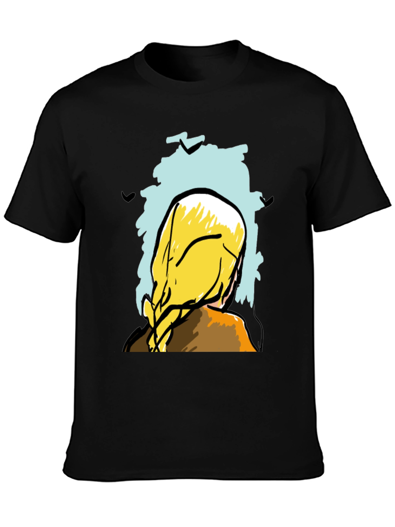 Abstract Woman Graphic Tee - Stylish Black T-Shirt