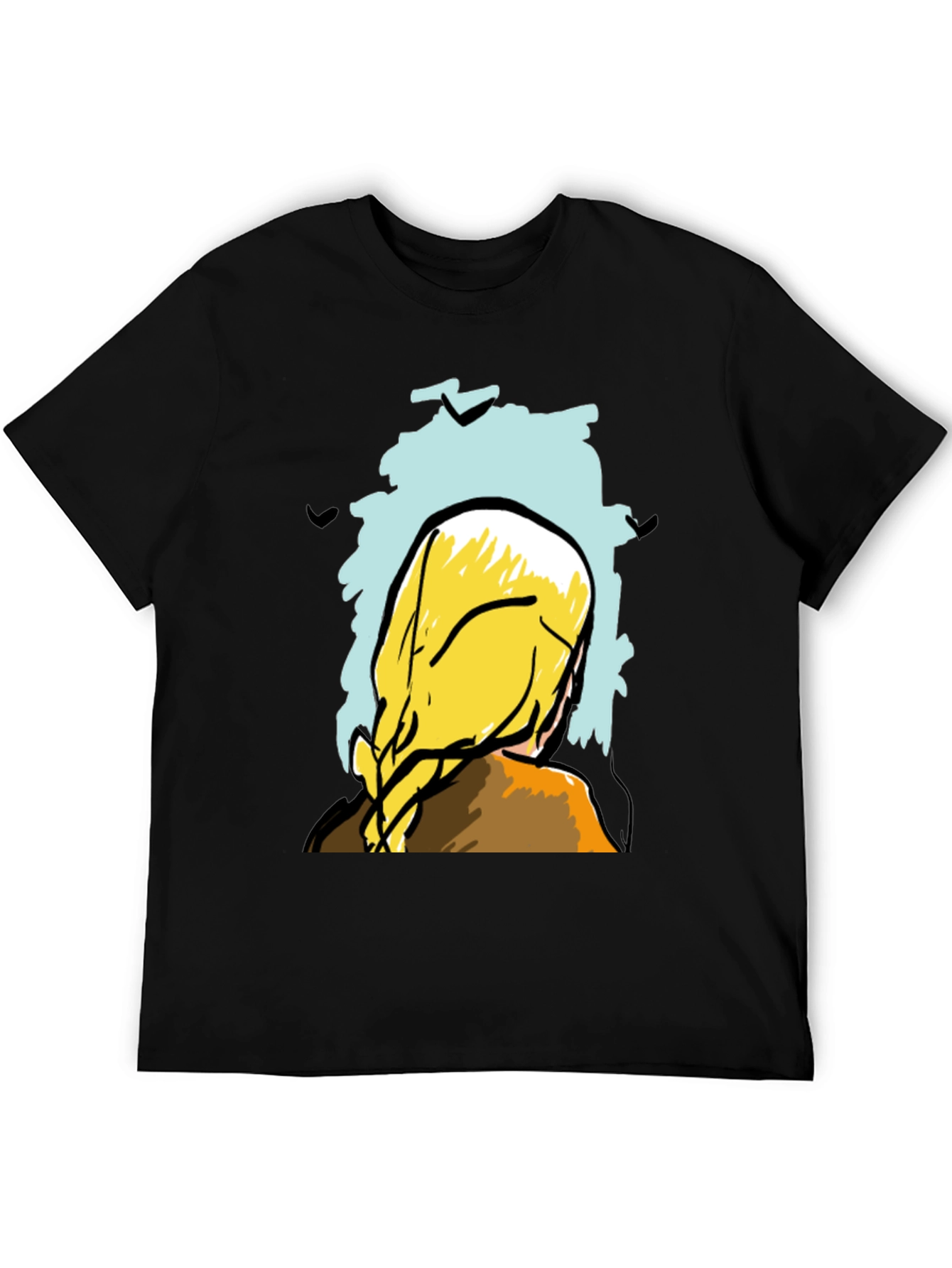 Abstract Woman Graphic Tee - Stylish Black T-Shirt