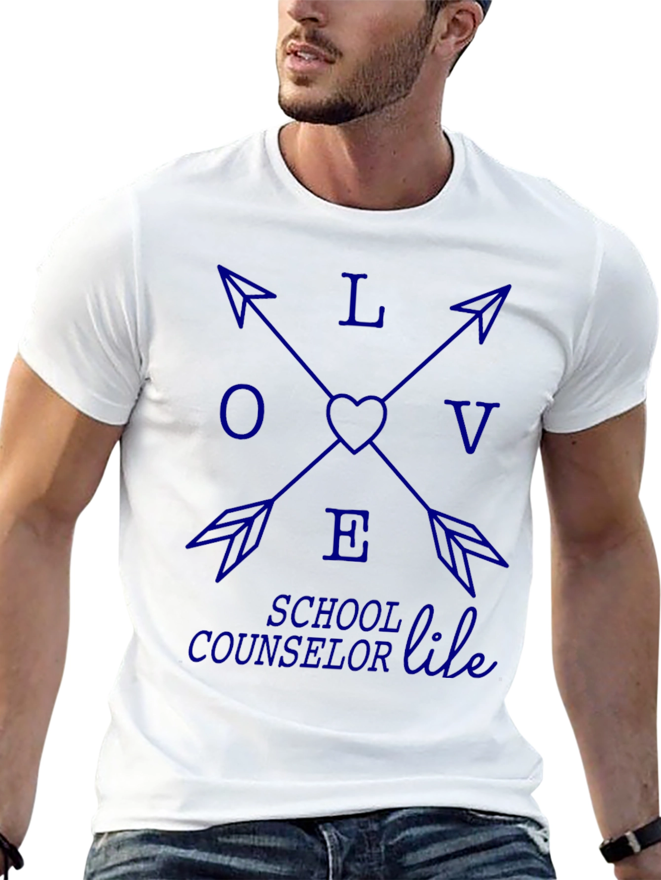 Love School Counselor Life Black Tee