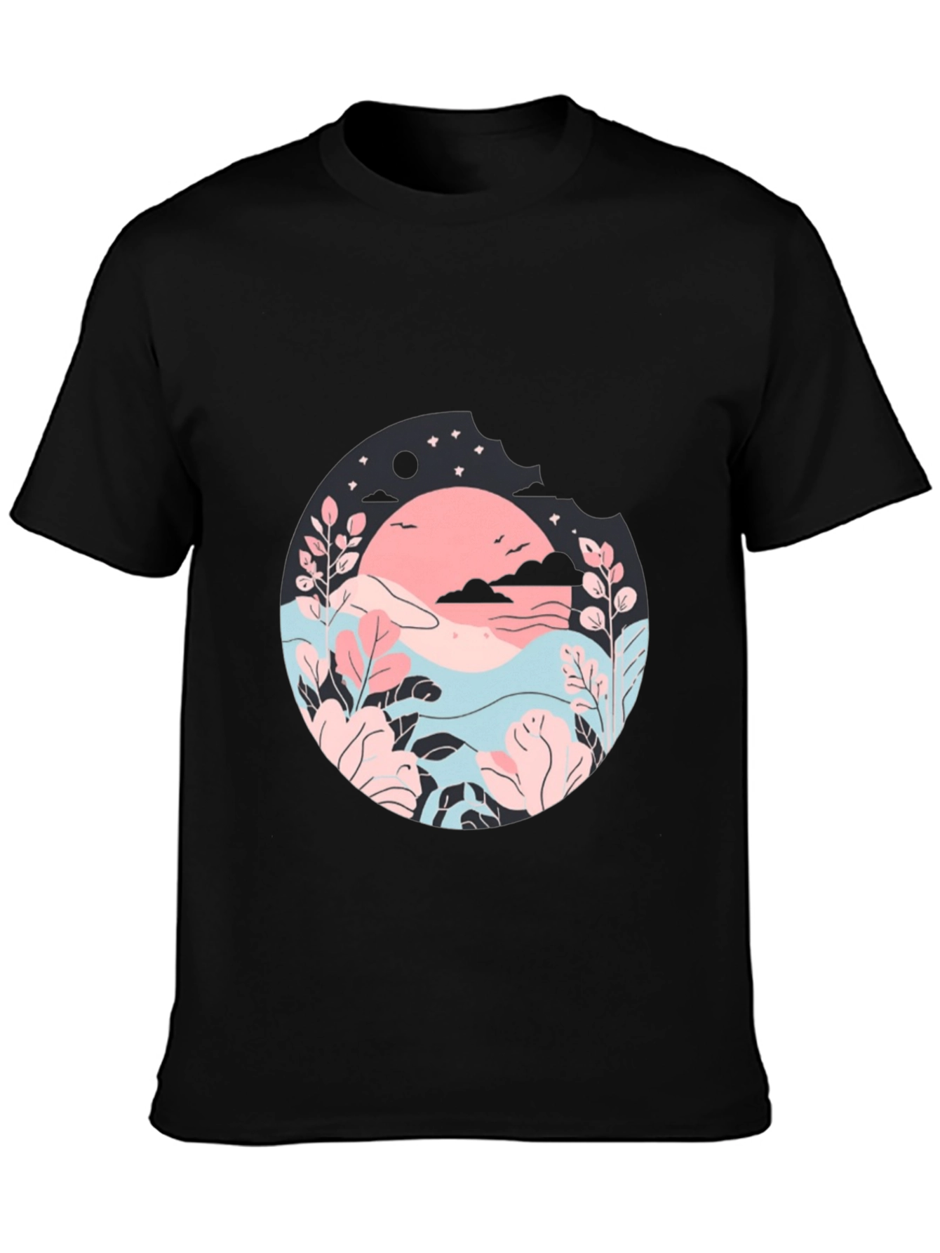 Nature Inspired Graphic T-Shirt - Black