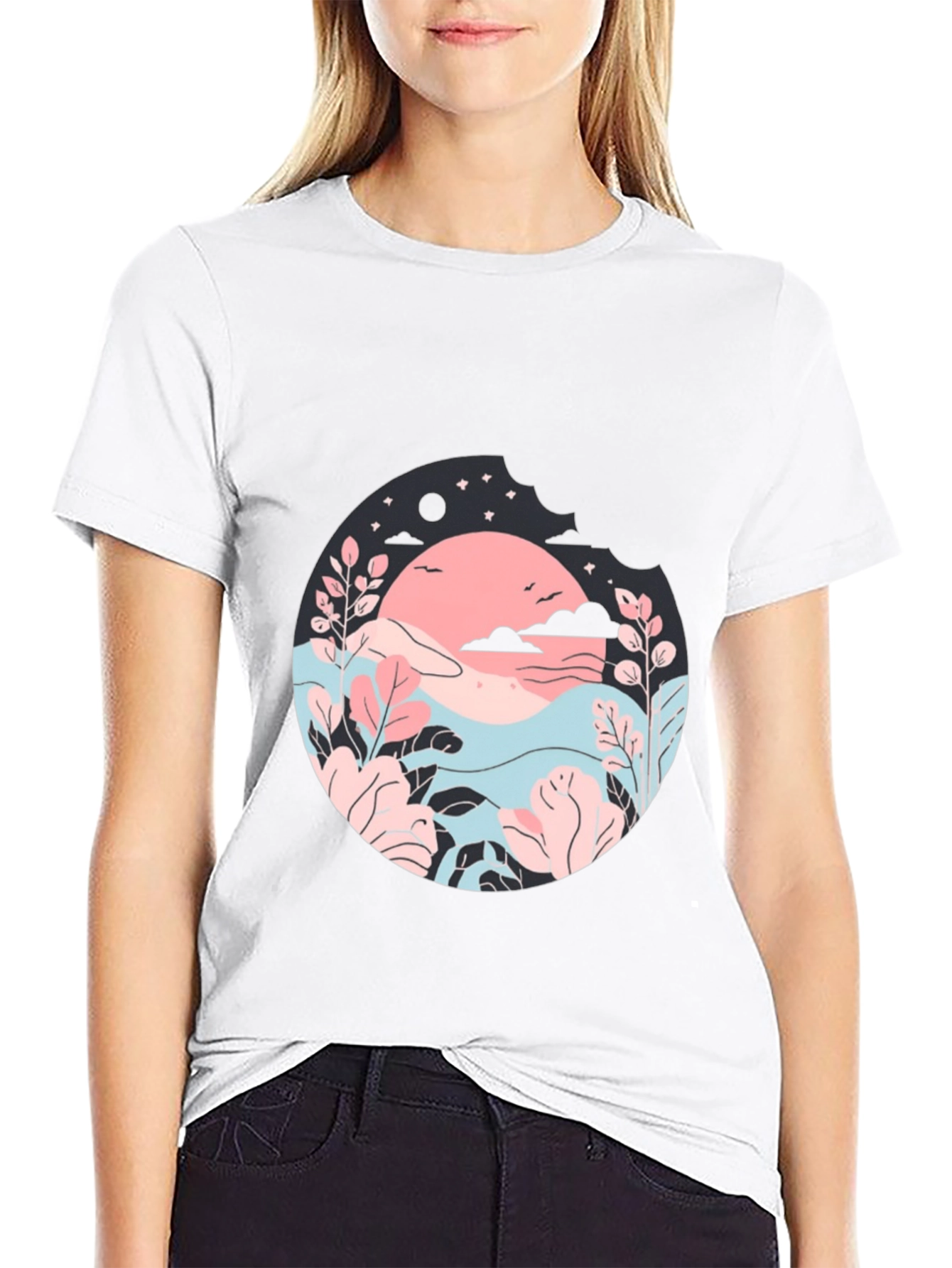 Nature Inspired Graphic T-Shirt - Black