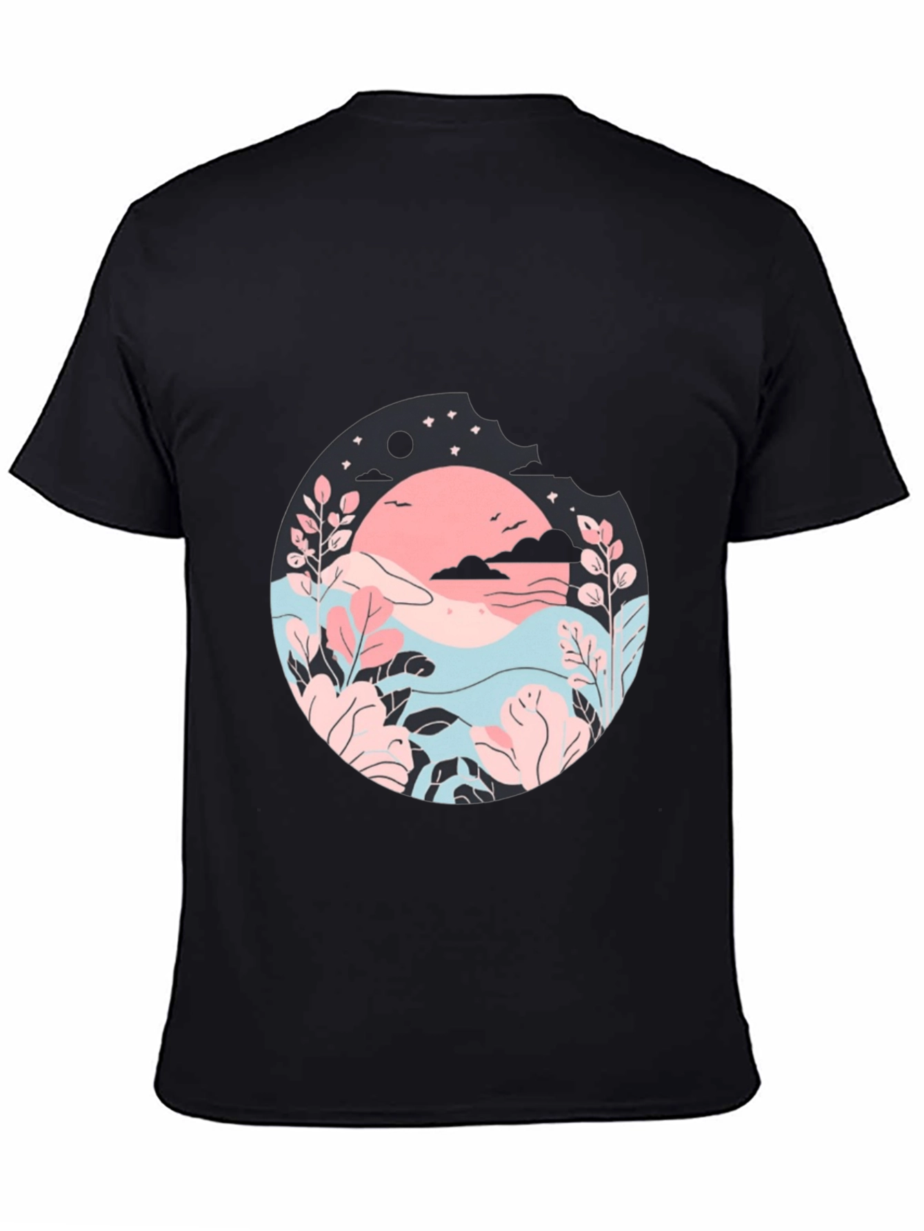 Nature Inspired Graphic T-Shirt - Black
