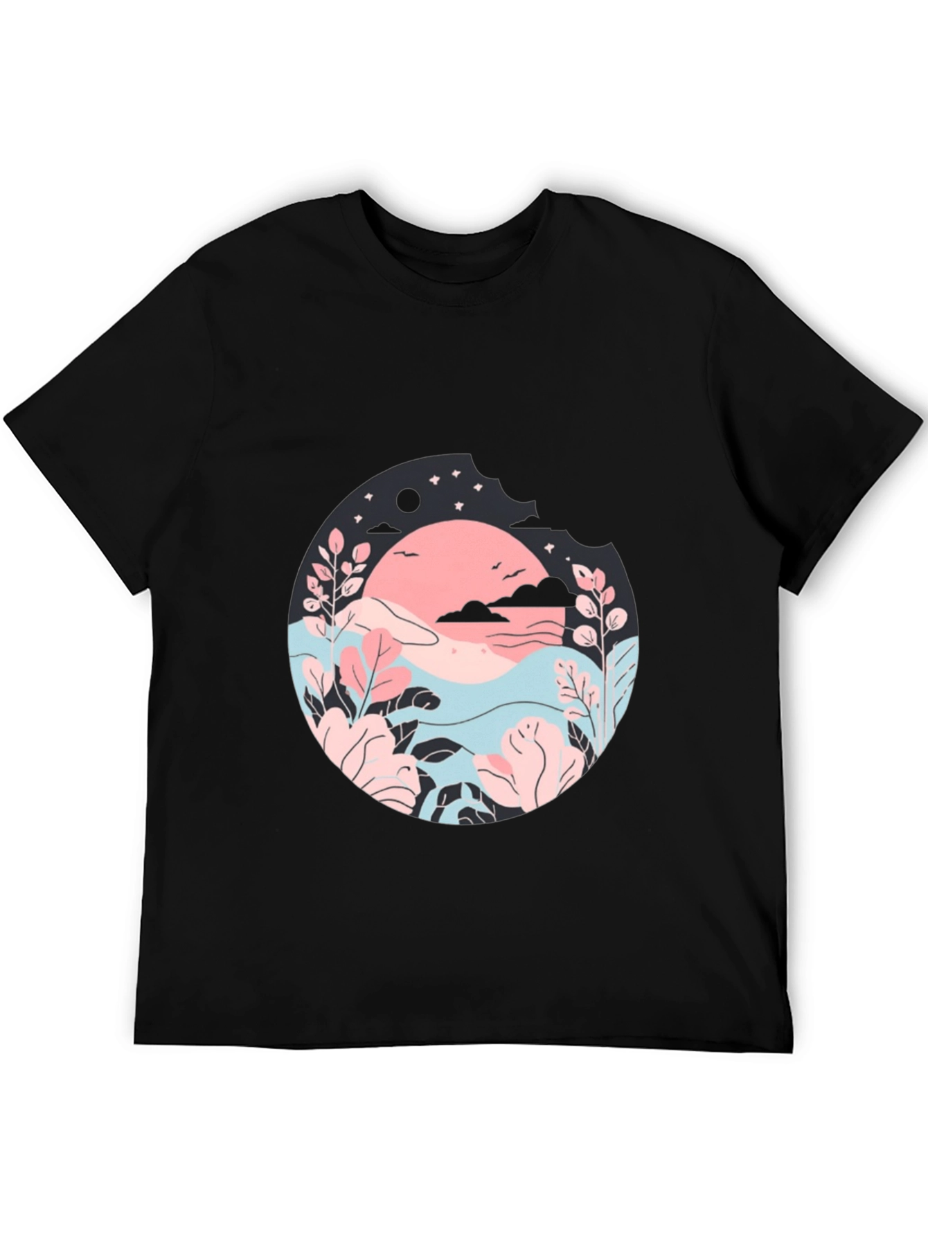 Nature Inspired Graphic T-Shirt - Black