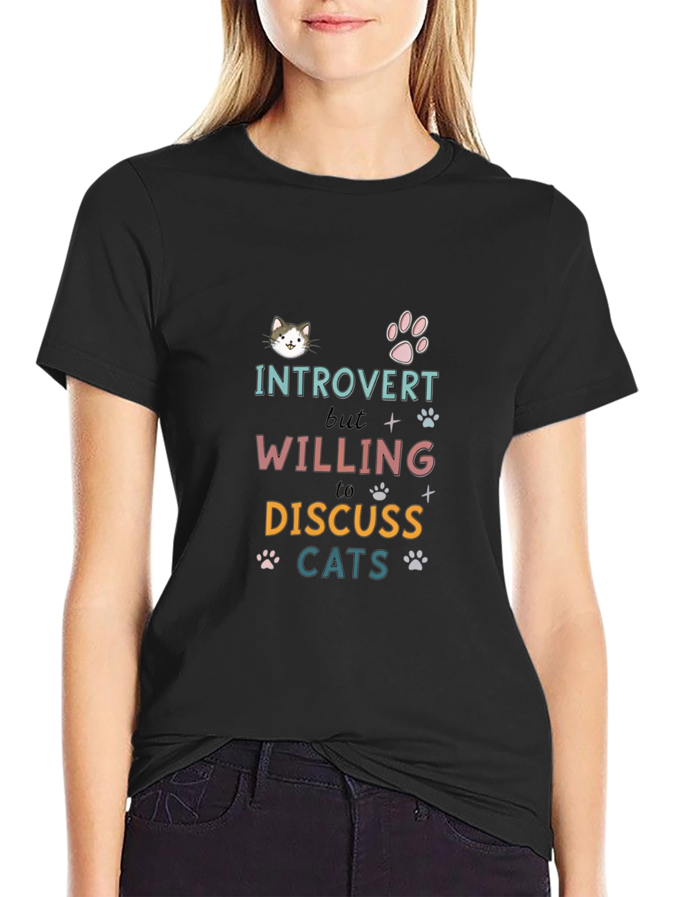 Introvert Cat Lover T-Shirt - Discuss Cats!