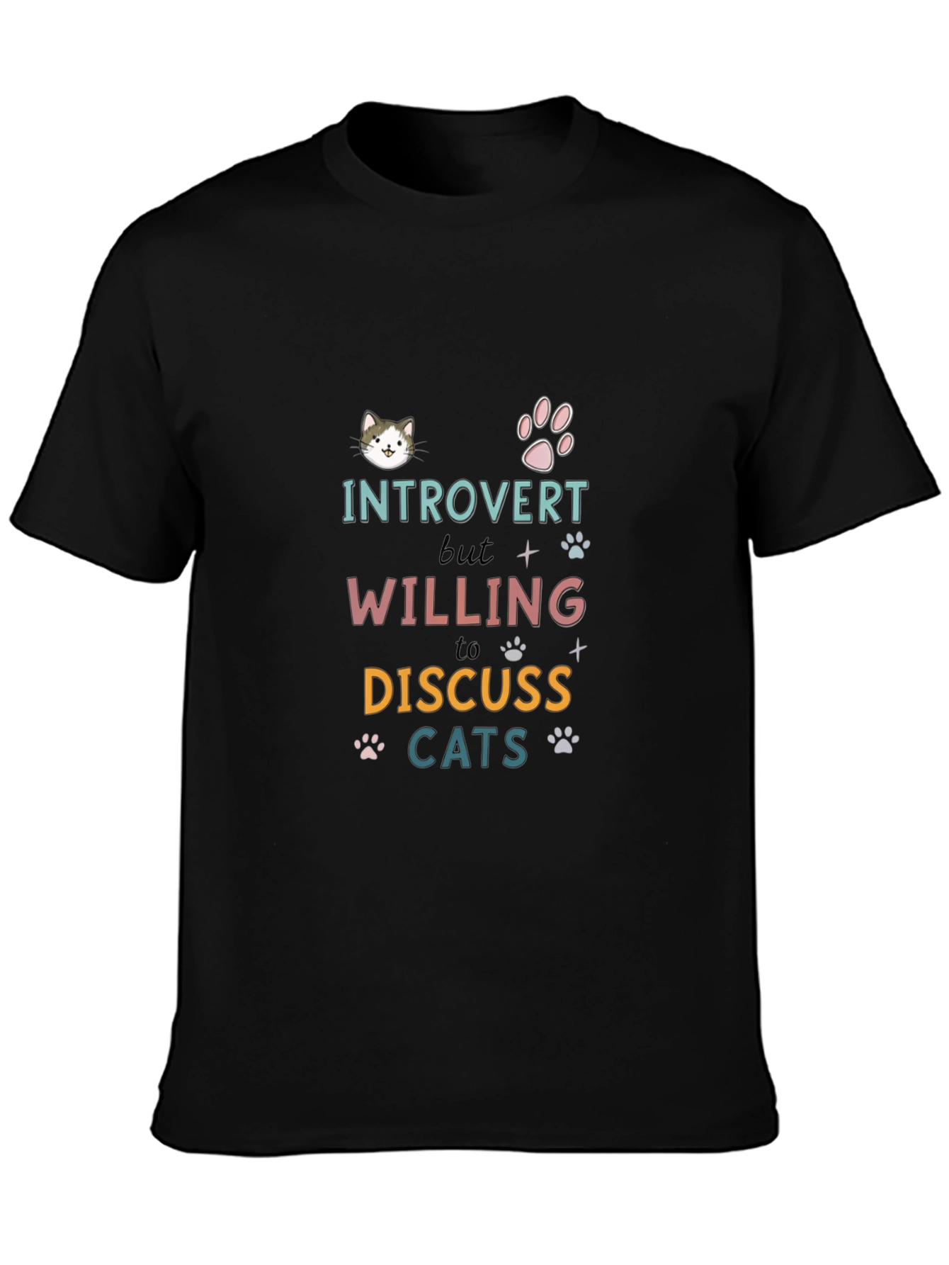 Introvert Cat Lover T-Shirt - Discuss Cats!