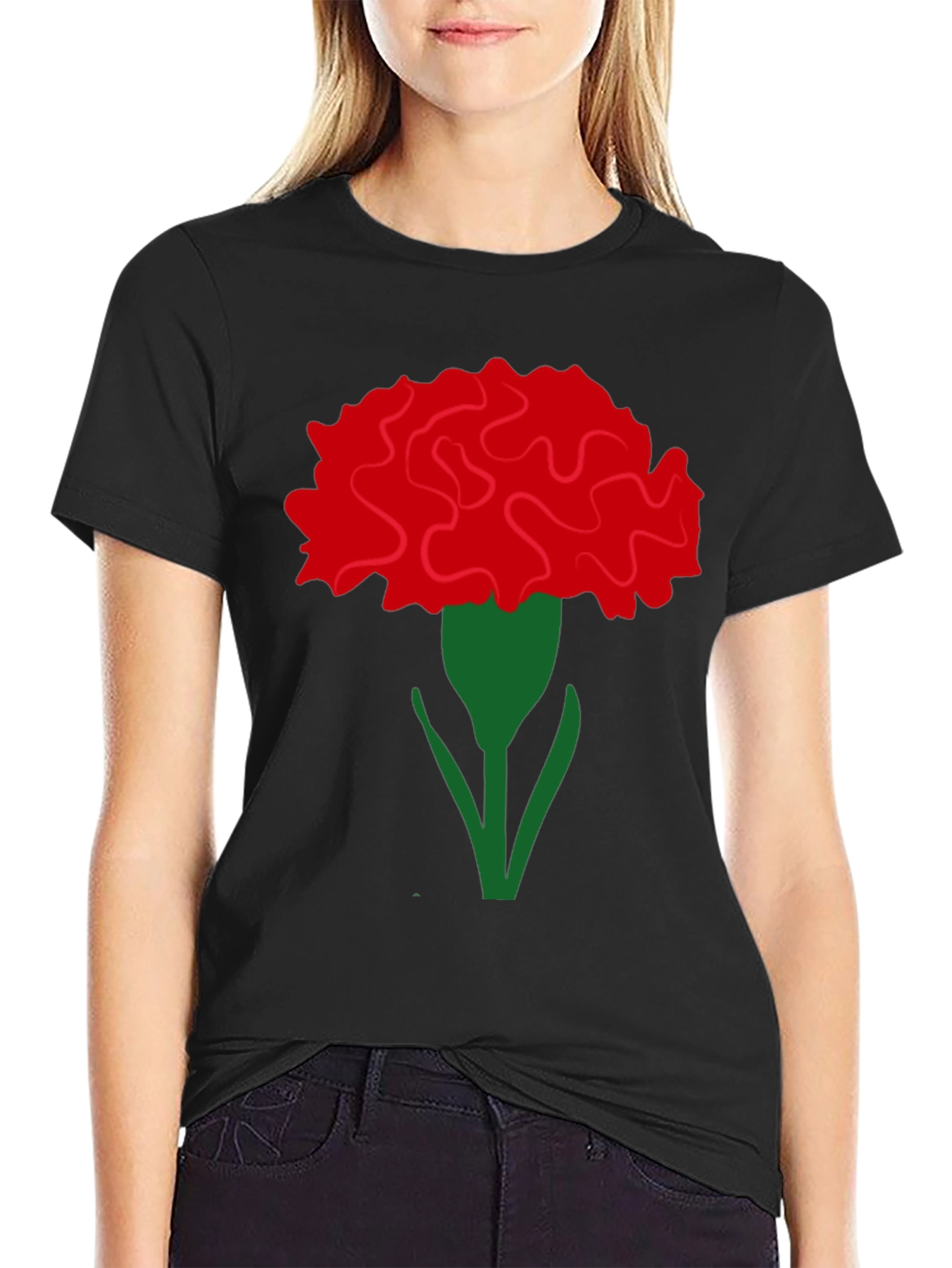 Floral Carnation Graphic Tee - Stylish & Unique