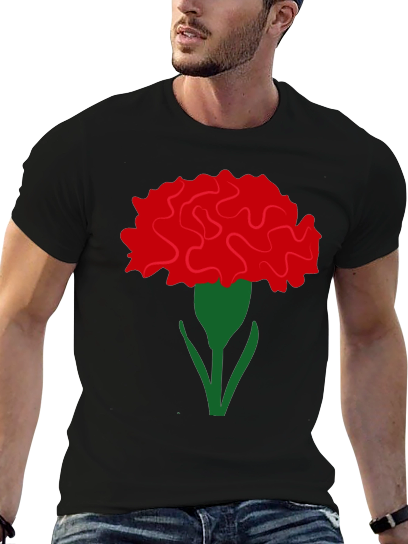 Floral Carnation Graphic Tee - Stylish & Unique