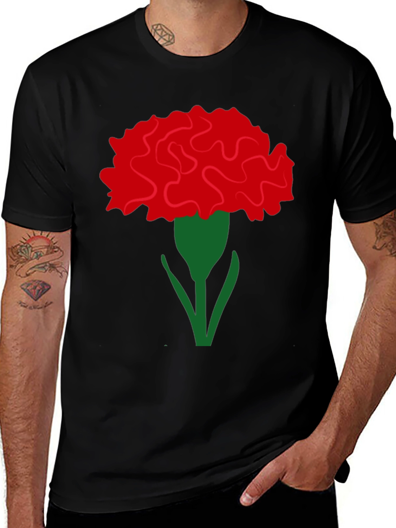 Floral Carnation Graphic Tee - Stylish & Unique