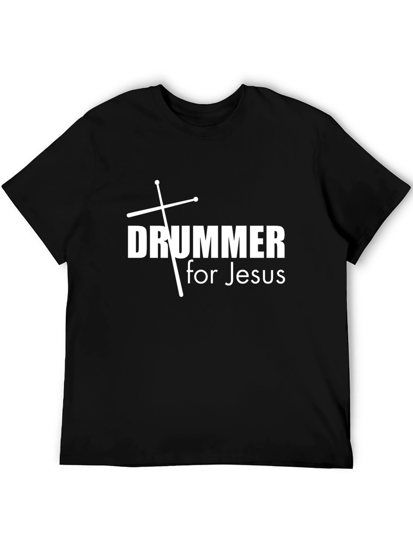 Drummer for Jesus Black T-Shirt Christian Music