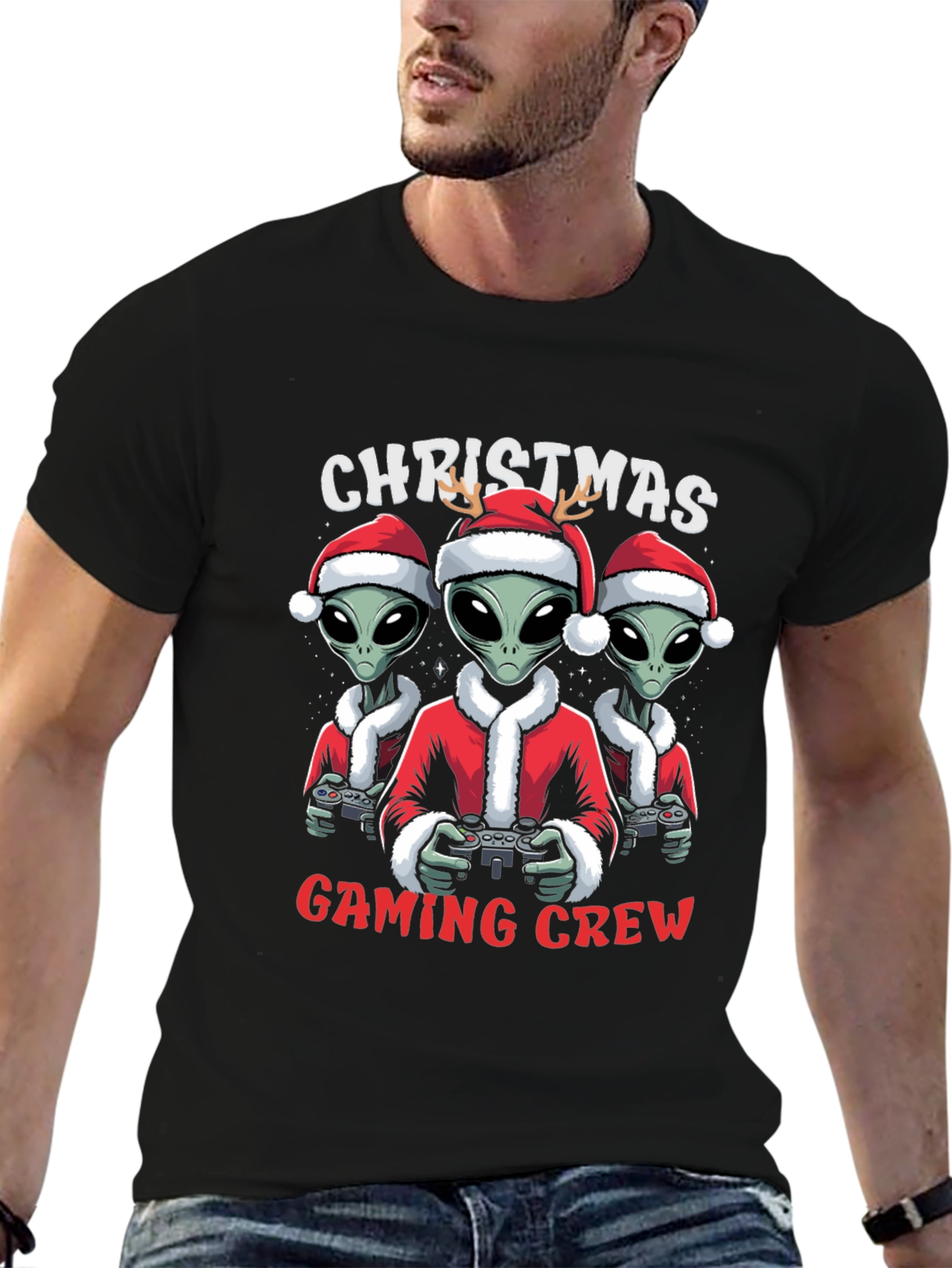 Christmas Alien Gaming Crew T-Shirt