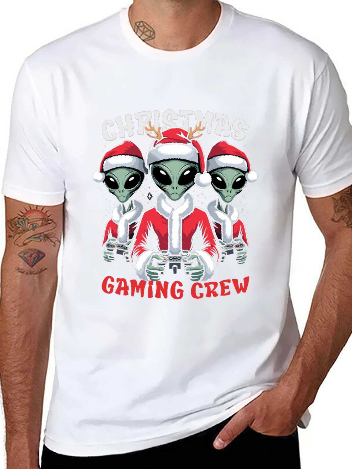 Christmas Alien Gaming Crew T-Shirt