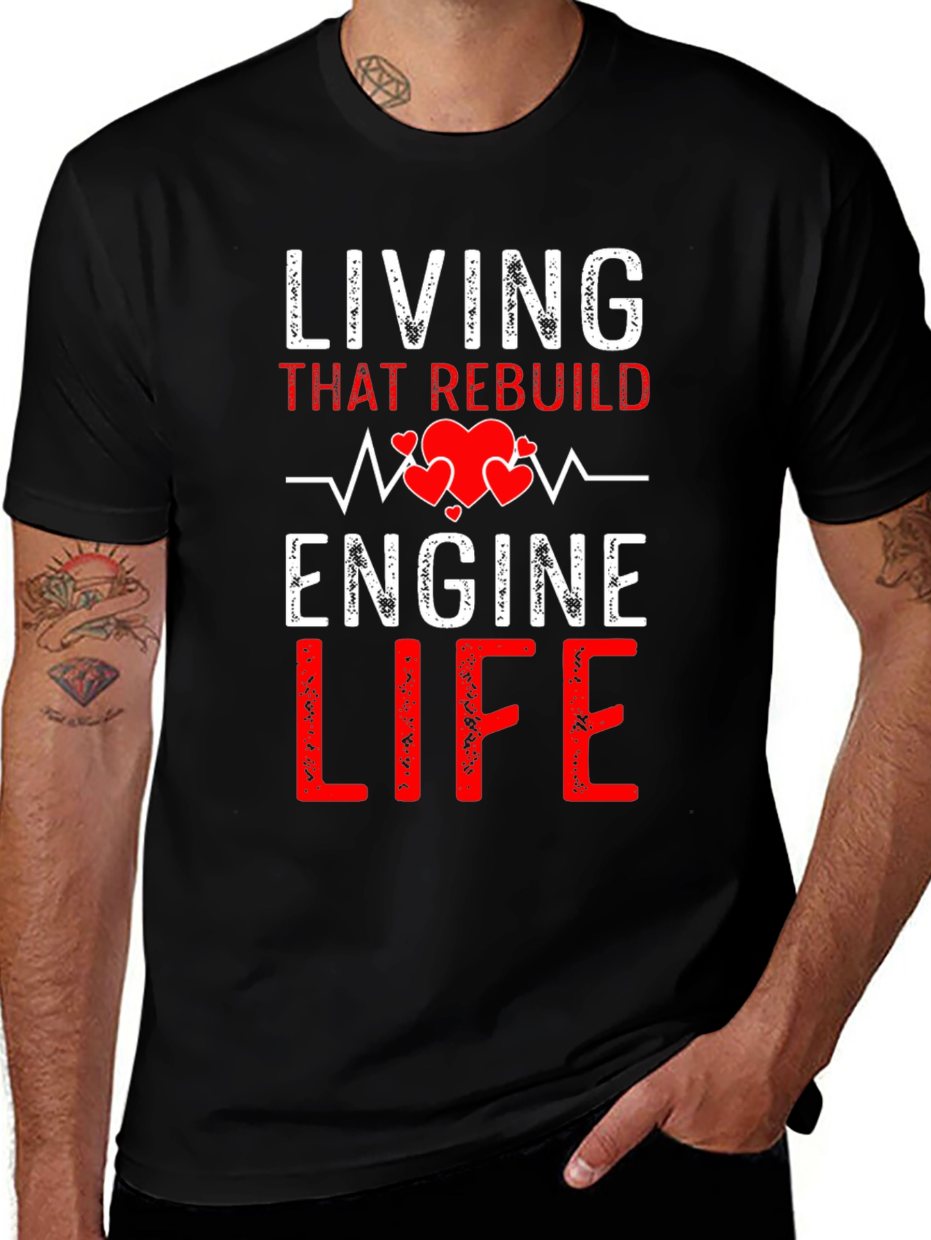Living That Rebuild Engine Life Graphic Tee