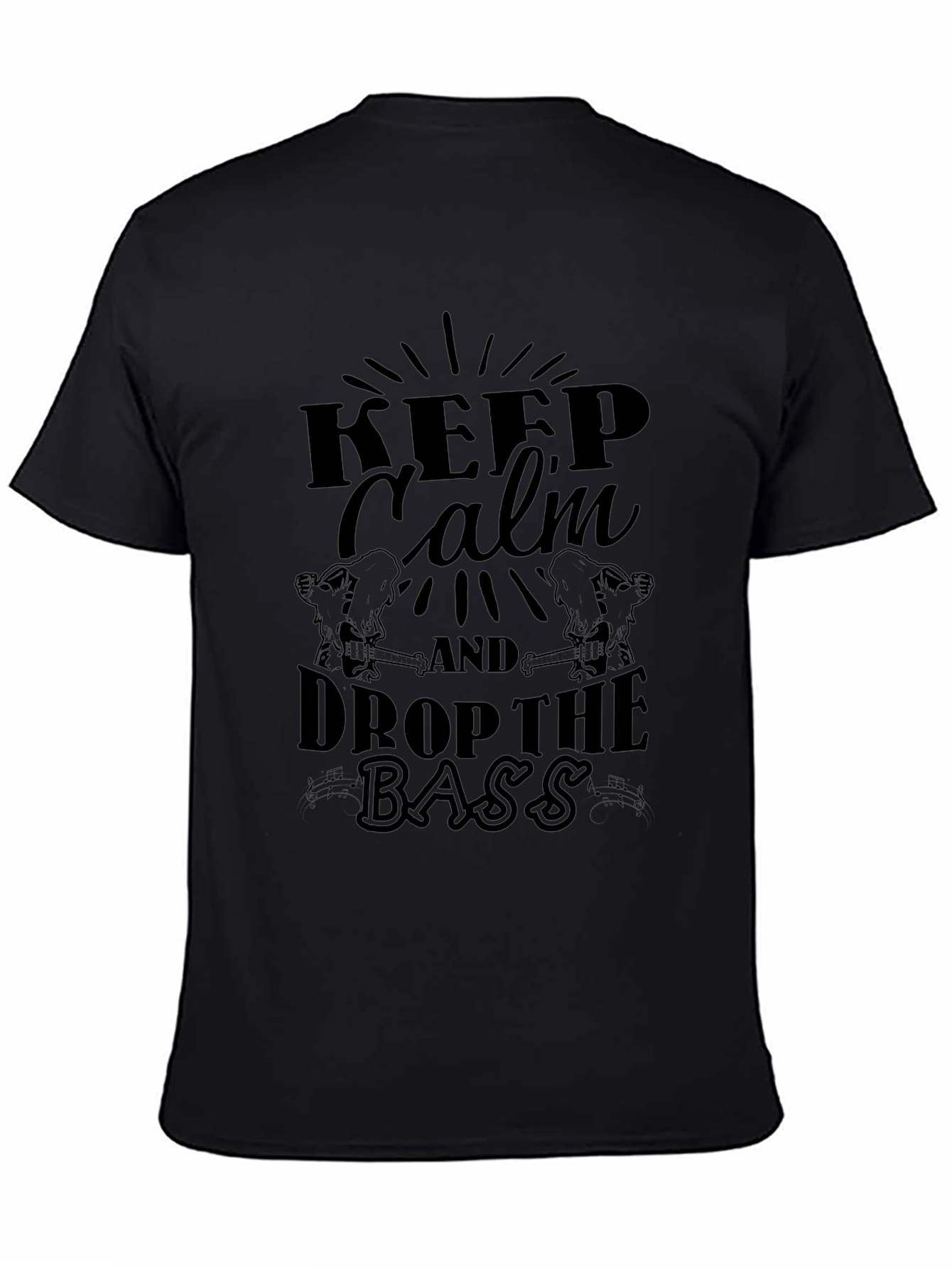 Keep Calm Drop the Bass Black Graphic Tee