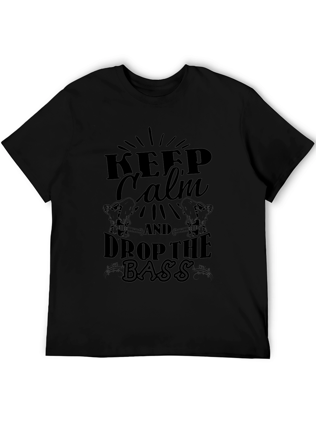 Keep Calm Drop the Bass Black Graphic Tee