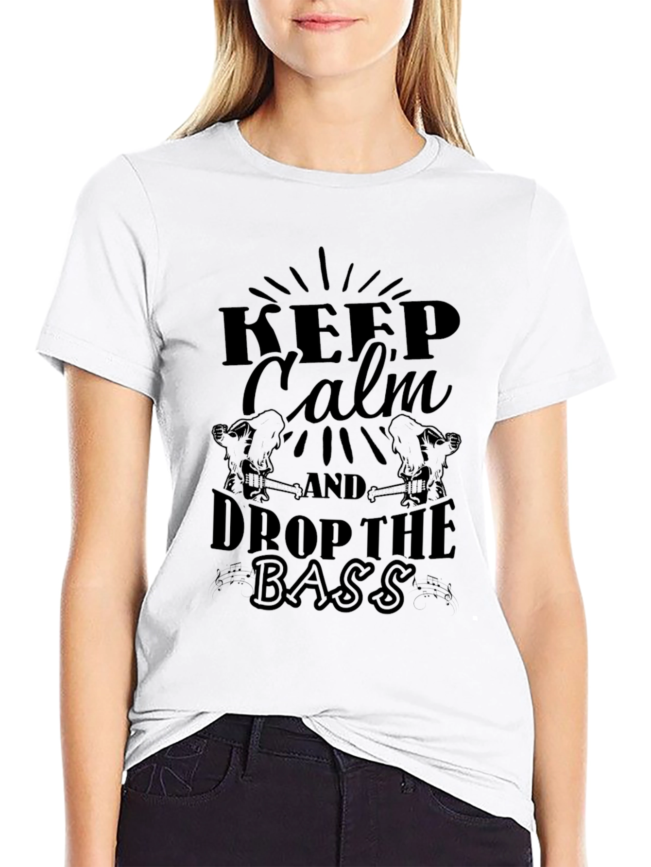 Keep Calm Drop the Bass Black Graphic Tee