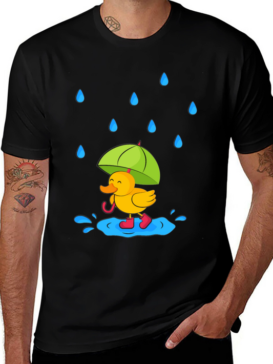 Rainy Day Duck T-Shirt - Cute Cartoon Graphic Tee