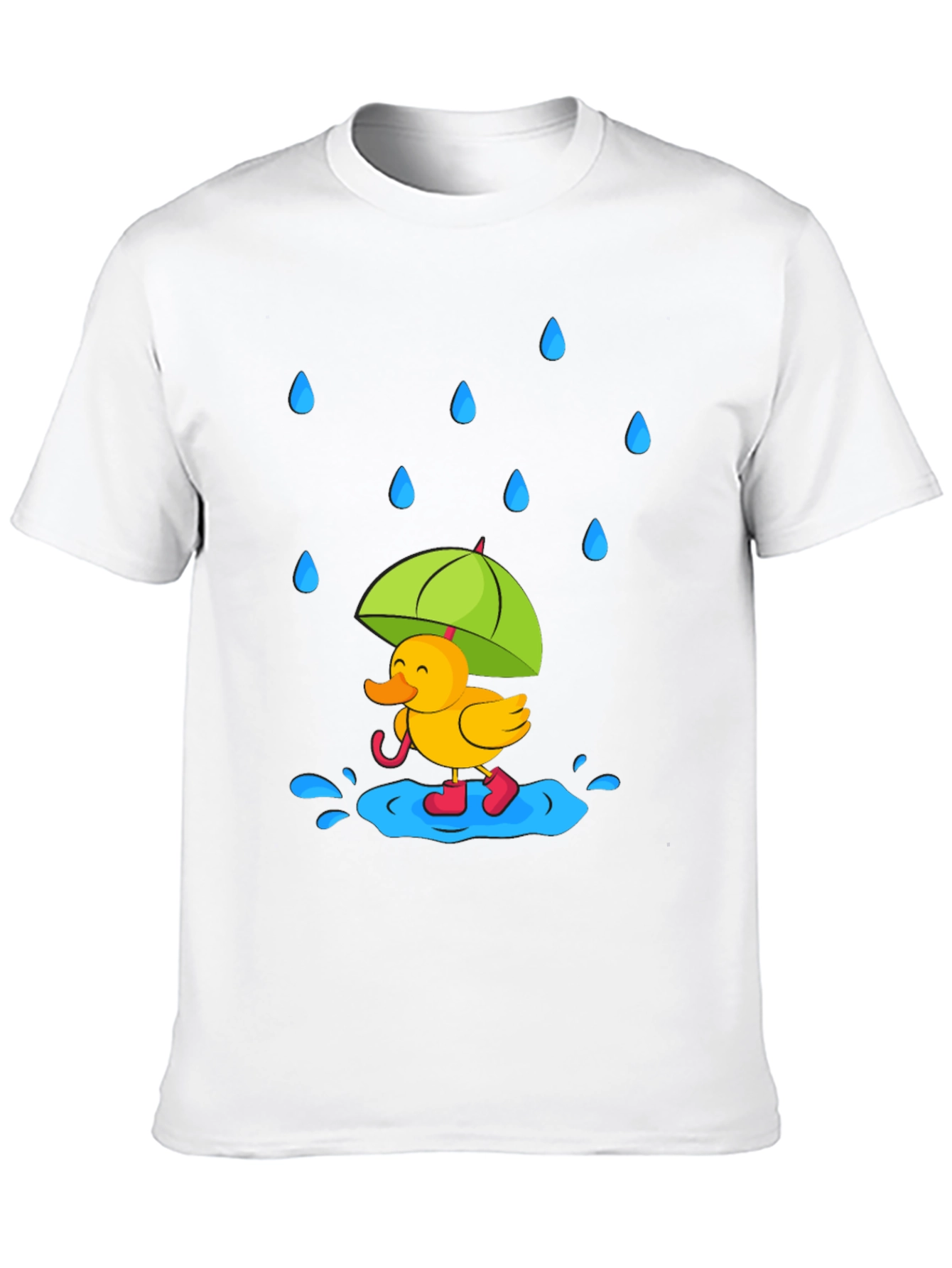Rainy Day Duck T-Shirt - Cute Cartoon Graphic Tee